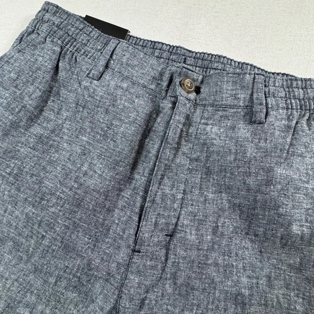 Banana Republic Grayson Linen-Blend Slim Tapered Pants Blue 32x32 NWT
